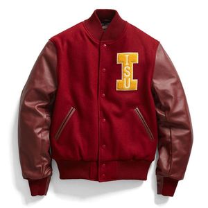 Blouson universitaire personnalisé pour homme, style streetwear hiver, broderie premium, OEM/ODM, 100% laine peignée, logo frontal - Product Image 5