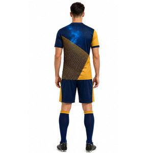 Ensemble de rugby personnalisé sublimé pour homme : maillot à col en V à manches courtes et short, imprimé étoiles géométriques, vêtements de sport anti-humidité - Product Image 5