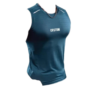 Bulk Quick Dry Elastic Fitness Gym Tank Top Breathable Running Vest Compression Sleeveless Sports T-Shirt for Men - Product Image 1