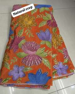 ผ้าไหมพิมพ์ลายครีปธรรมชาติแท้ คอลเลคชั่นผ้าไหมครีปหรูหราพิมพ์ลายความละเอียดสูง สีโคบอลล์เข้ม - Product Image 5