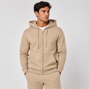Mens soft zip hoodie created for warmth comfort and freedom of movement with a clean modern appearance for daily use OEM - Product Image 1