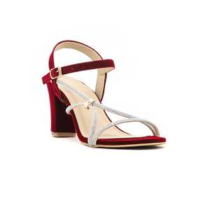 FN5469รองเท้าแตะส้นสูงสีแดงเข้ม - Product Image 2