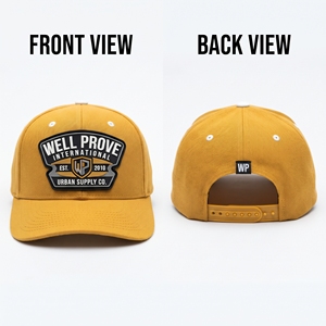 Gorra Trucker Premium de 5 Paneles en Color Mostaza, Lona de 260 GSM, con Parche de Goma PVC Moldeado Personalizado, Logotipo Bordado en 3D, Parte Trasera de Malla Ajustable - Product Image 1
