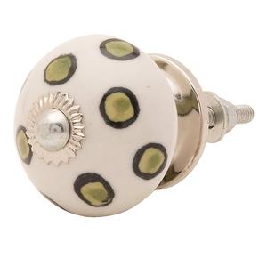 Boutons et poignées en céramique à motifs points, faits à la main, design coloré, boutons de tiroir, finitions multicolores, boutons de placard - Product Image 1