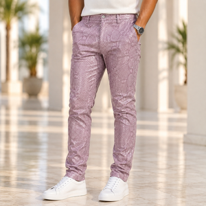 Men's <b>Snake</b> <b>Print</b> Leather Cargo Pants, Exotic Python Style <b>Trousers</b> Men's <b>Snake</b> embossed Leather Pants | Python Pattern Leather - Product Image 1