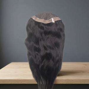 Peluca de cabello humano negro natural largo, base mono, calidad premium, cabello Remy, cabello indio para mujeres - Product Image 2