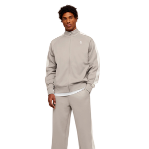 Veste de survêtement grise en tricot pour homme, coupe oversize, fermeture éclair intégrale, idéale pour le sport, l'entraînement, la gym et les loisirs - Product Image 3