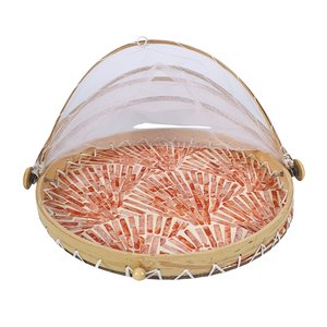 กรอบไม้ไผ่พับได้เป็นมิตรต่อสิ่งแวดล้อมทำด้วยมือฝาครอบอาหาร MDF capiz ฝาตาข่ายลายแสงแดดสำหรับห้องครัวการให้บริการของตกแต่งบ้าน - Product Image 2