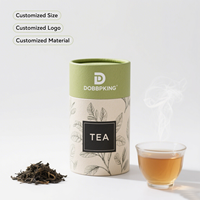 Emballage personnalisé en tube de papier kraft de forme ronde, de qualité alimentaire, compostable, pour café et thé, en carton cylindrique imprimé