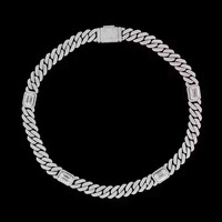Chaîne cubaine en argent sterling 925 avec diamants et plaqué or rose, style hip-hop, bijoux pour hommes, chaîne à maillons cubains