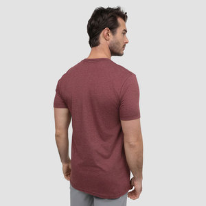 Camiseta de algodón para hombre, manga corta, cuello redondo, color sólido, informal, corte regular, transpirable, tejido de punto. - Product Image 6