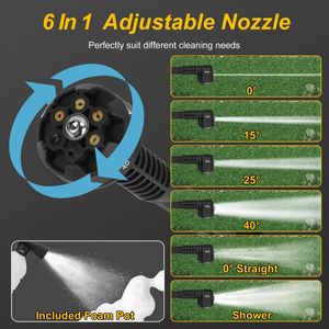 Idropulitrice Elettrica Portatile Senza Fili 1000PSI ad Alta Pressione con 6 Ugelli e Ventosa per Pulizia Auto - Product Image 4