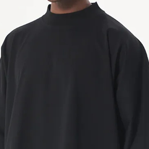 Men's Oversized High <b>Collar</b> Short Sleeve Knitted <b>T</b>-<b>Shirt</b> Solid Color Minimalist Style Regular Length - Product Image 4