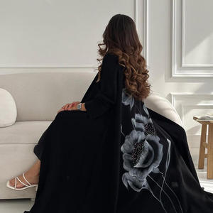 Wholesale Woman Abaya Casual Button Front Long Sleeve Maxi Dress Lightweight Muslim Clothing Woman Abaya Turkish Style Modest - Product Image 2