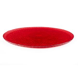 Vassoio Decorativo in Vetro Rosso Arabesco Excelsa 31x1.5x31 Cm - Product Image 2