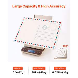 Bilancia Digitale Postale di Alta Precisione 0.1 Oz-88 Lbs con Calibrazione Semplice, Design con Supporto Ribaltabile, Funzioni Hold/Tare/Auto-Off - Product Image 2