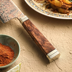 Cuchillo de Cocina Artesanal de Cobre Damasco con Hermoso Patrón de Acero en Capas, Mango Personalizado, Cuchillo Culinario Premium Hecho a Mano - Product Image 5