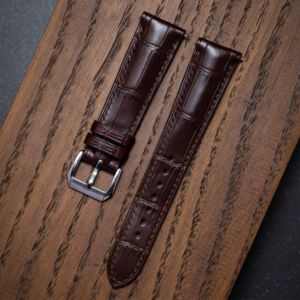 Correa de reloj de piel de cocodrilo lista para portafolios con grano natural auténtico para la fabricación de relojes de lujo, opción de acabado. - Product Image 4