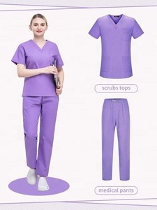 Ensemble de blouses médicales vertes à manches courtes pour femmes, col en V, pour usage médical et chirurgical - Product Image 5