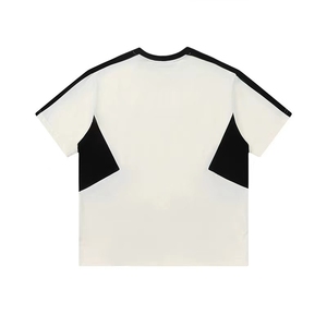 T-shirt à manches courtes pour homme, coupe classique, col rond, décontracté, bicolore, blanc et noir, 100 % coton - Product Image 2
