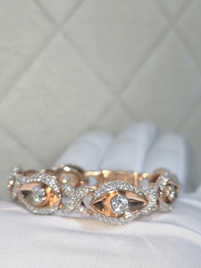 Rhodium Plated Moissanite Bracelet Women's Luxury Bezel <b>Set</b> Round Cut Wedding Jewelry - Product Image 1