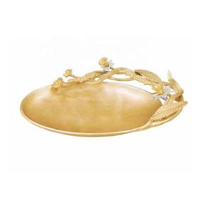 Plato para servir ovalado de estilo moderno hecho a mano, bandeja chapada en plata dorada de alta calidad para comida, ensalada, vajilla para servir - Product Image 2