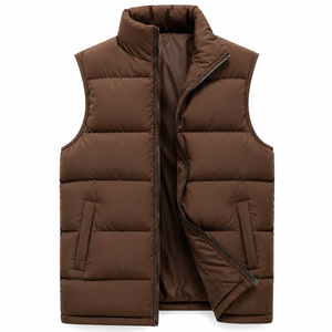Wholesale Custom <b>Men's</b> Lightweight Quilted Puffer Vest Sleeveless Insulated Winter <b>Jacket</b> Water Resistant Outdoor <b>Warm</b> Gilet - Product Image 2
