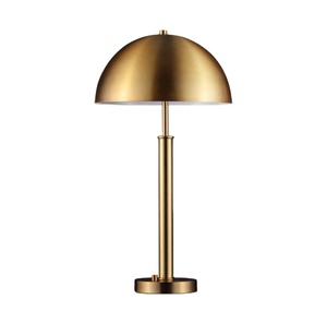 Gold Metal Dome Table Lamp | Modern Slim Base <b>Desk</b> Lamp | Luxury Contemporary Home Lighting - Product Image 1