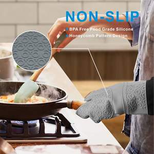 Lot de 6 gants de cuisine et protège-plats en silicone antidérapants résistants à la chaleur pour la cuisson, la pâtisserie et la grillade - Product Image 6