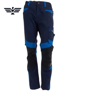 Men's Fluorescent Polyester Heavy Duty <b>Work</b> <b>Pants</b> Navy Royal Blue Reinforced Utility <b>Cargo</b> Trousers Multi-Pocket Construction - Product Image 1