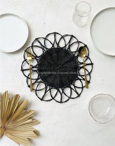 Tienphong – napperon en rotin noir 35cm | Napperon écologique 100% naturel pour la maison - Product Image 3
