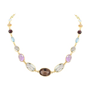 ควอทซ์สโมคกี้ธรรมชาติและอัญมณีหลายแบบ925แข็งเงินแท้แฮนด์เมดเครื่องประดับสร้อยคอสำหรับผู้หญิงขายส่ง - Product Image 1