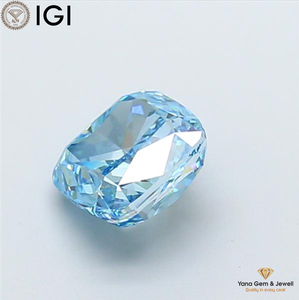เพชรสีน้ำเงินสดใส ระดับความสะอาด VVS2 น้ำหนัก 2.50 กะรัต พร้อมใบรับรอง IGI เพชรทรงคุชชั่น CVD ผลิตในห้องปฏิบัติการ สำหรับงานสั่งทำแบบโซลิแทร์ - Product Image 6