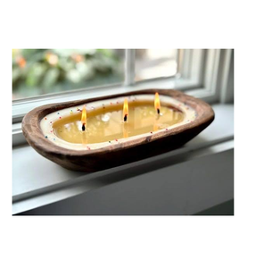 เชิงเทียนไม้คุณภาพดีรูปทรงวงรี  รักษ์โลก  ตกแต่งบ้านสวยงาม - Product Image 3