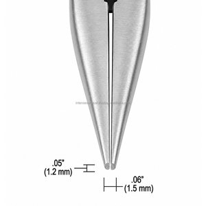 Pince à bec long Tronex, à mâchoires lisses et pointes dentelées, en acier inoxydable, outil de précision pour la fabrication de bijoux P511S, vente en gros OEM - Product Image 6