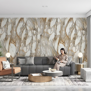 Alex Calacatta Blanc 1600x3200mm Pierre frittée haute brillance Carrelage de porcelaine pour sol mur grande dalle - Product Image 6
