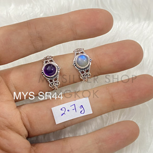 แหวนเงินแท้ 925 ประดับพลอยลาบราดอไรต์ธรรมชาติ งานแฮนด์เมด ดีไซน์เฉพาะตัว สำหรับผู้หญิง เหมาะสำหรับงานแต่งงานและงานปาร์ตี้ - Product Image 1