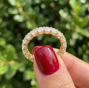 Classic Radiant Cut Lab Grown Diamond Women's Bridal Band 2.00 CTS. Gold Plated Cluster Leaf Design Stackable Anniversary <b>Ring</b> - Product Image 4