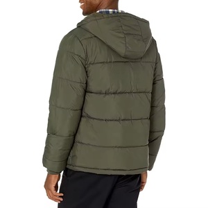 Men's Olive <b>Green</b> Windbreaker Jacket Hooded Windproof Polyester Shell Zipper Closure Streetwear Thin Casual Winter Wear Regular - Product Image 2