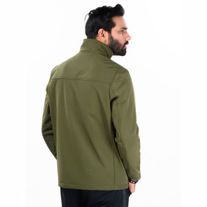 Veste softshell pour homme de haute qualité OEM, en toile, à capuche, séchage rapide, respirante, imperméable et coupe-vent, personnalisable OEM - Product Image 2