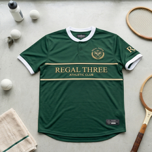 Regal Three LLC Custom Sublimation Tennis Jersey Unisex Crew Neck Short Sleeve Jersey Moisture Wicking Tennis Jerseys Tops - Product Image 6