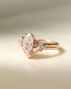 IGI/GIA Lab Grown Vintage 14k or jaune mariage/bague de fiançailles MarquiseCut diamant unisexe parfait anniversaire et cadeau de fête - Product Image 2