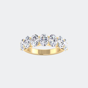 แหวนครึ่งวงกลมทรงรี 3.50CTW ประดับเพชรแบบ Prong Set - Product Image 1