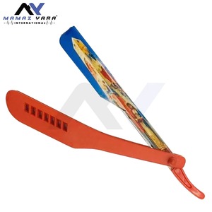 Rasoir de Barbier Professionnel Droit en Acier Inoxydable de Haute Qualité avec Manche en Acier et Verrou Coulissant, Lame Unique, pour le Visage - Product Image 6