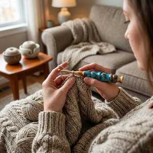 Luxury Wooden & Resin <b>Crochet</b> <b>Hook</b> for Comfortable Long Crafting Sessions for Embroidery Crafts Cross-Stitching & Needlework - Product Image 5
