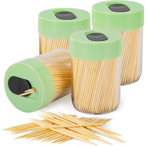 Portastuzzicadenti in Legno Naturale Robusto e Sicuro per Pulizia dei Denti, Decorazione Unica per la Casa e Regalo Insolito, 1600 Stuzzicadenti - Product Image 1