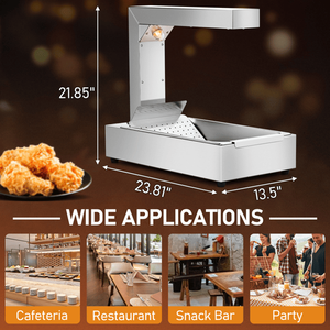 Calentador de Alimentos Eléctrico Horizontal de Acero Inoxidable, Estándar Estadounidense 110V 750W, Equipo de Calentamiento y Mantenimiento de Alimentos, Color Plateado, para Estación de Calentamiento de Alimentos - Product Image 3