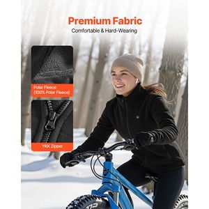 Giacca Riscaldata in Pile per Donna, Power Bank Ricaricabile 7.4V 16000mAh, 6 Zone di Riscaldamento, 3 Livelli di Temperatura - Product Image 4