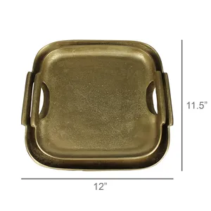 Luxury Handmade Metal <b>Serving</b> <b>Tray</b> with Premium Antique <b>Gold</b> Finish for Elegant HomesHandmade Metal <b>Tray</b> Export Quality Premium - Product Image 2