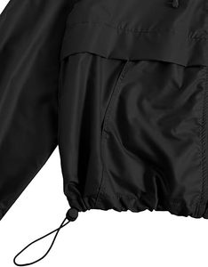 Women's Zip Up Lightweight Windbreaker <b>Jacket</b> Sport Casual Workout Hoodie Outerwear <b>with</b> <b>Pockets</b> Rainy Day Outfits - Product Image 3
